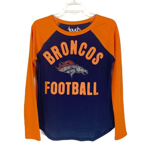 Denver Broncos Touch Women's Waffle Long Sleeve T-Shirt Navy Orange - Small - Picture 11 of 11